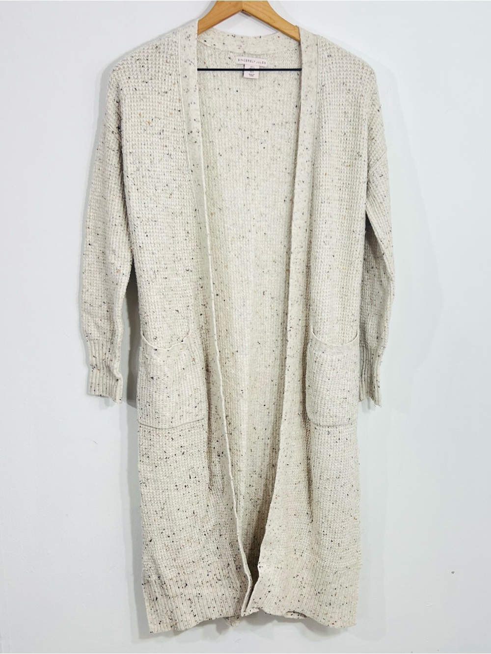 Sincerely Jules Natural Creamy Beige Long Sleeve Duster Cardigan Sweater Whimsy